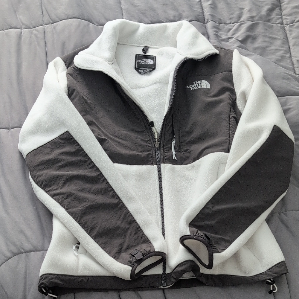 The North Face Gray and White Fleece